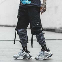 Streetwear Ribbon Pachwork Cargo Pant
