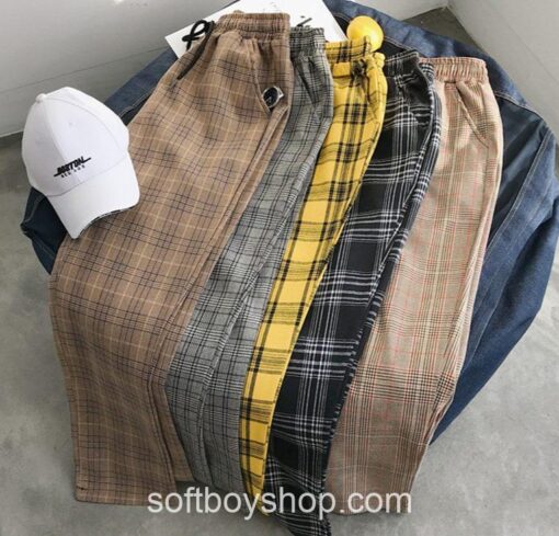 Softboy Casual Classic Streetwear Plaid Pant