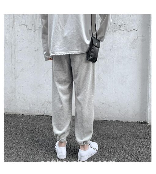 Men Casual Solid Cotton Closed Bottom Sweat Pant