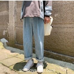 Soft Men Casual Streetwear Baggy Jean
