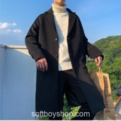 Softboy Casual Winter Wool Long Coat