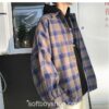 Softboy Harajuku Plaid Long Sleeve Shirt