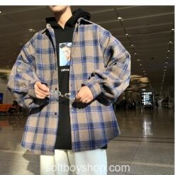 Softboy Harajuku Plaid Long Sleeve Shirt