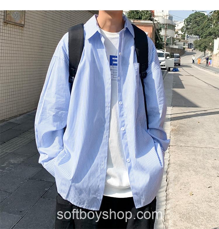 Softboy Long Sleeve Striped Casual Shirt
