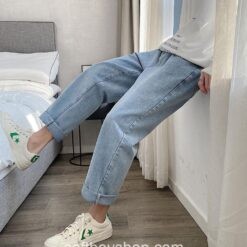 Softboy Men Casual Loose Crop Jean