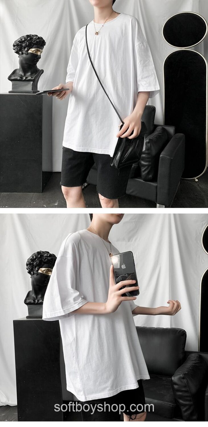 Softboy Oversized Solid Half Sleeve T Shirt (Many Colors)