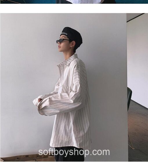 Softboy Oversized Striped Casual Shirt