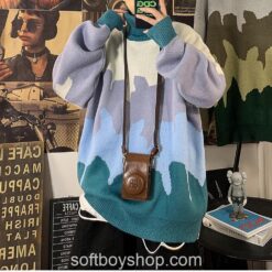 Softboy Painting Knitted Turtleneck Sweater Sweater