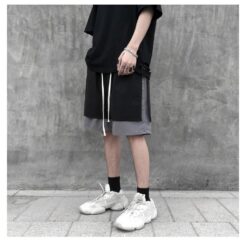 Softboy Patchwork Fake Two Pieces Sweat Short