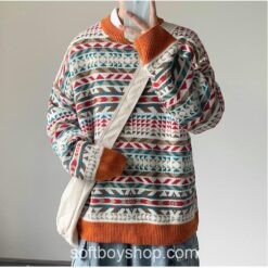 Softboy Pattern Winter Knitted Sweater