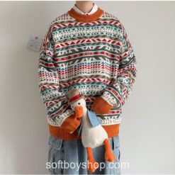 Softboy Pattern Winter Knitted Sweater