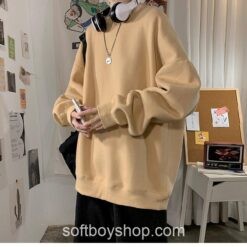 Softboy Solid Color Harajuku Casual Sweatshirt