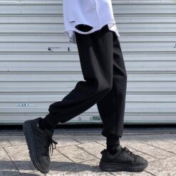 Softboy Solid Color Harajuku Closed Bottom Loose Pants