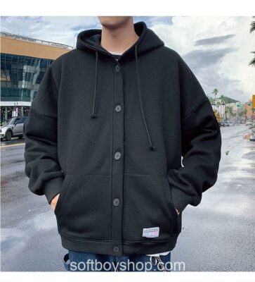 Softboy Streetwear Hooded Wool Jacket