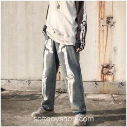 Softboy Streetwear Skeleton Jeans Pant