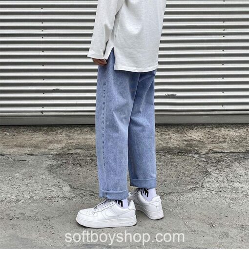 Softboy Streetwear Solid Vintage Baggy Jean