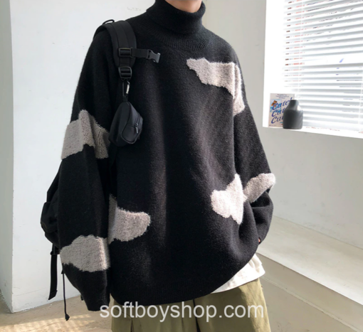 Softboy Turtleneck Colorful Harajuku Knitted Oversized Sweater 4