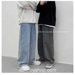 Korean Streetwear Softboy Wide Legs Baggy Jean 5