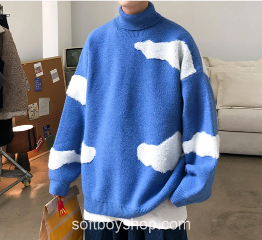 Softboy Turtleneck Colorful Harajuku Knitted Oversized Sweater