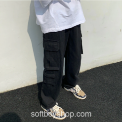 Softboy Solid Cargo Baggy Y2k Joggers Pant 2
