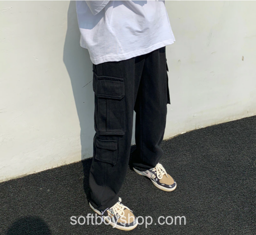 Softboy Solid Cargo Baggy Y2k Joggers Pant 2