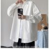 Softboy Korean Fashion Long Sleeve Harajuku Black Oversized Shirt 12