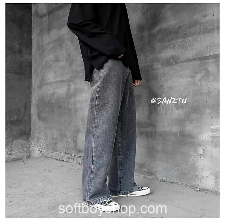 Korean Streetwear Softboy Wide Legs Baggy Jean 5 Korean Streetwear Softboy Wide Legs Baggy Jean 9