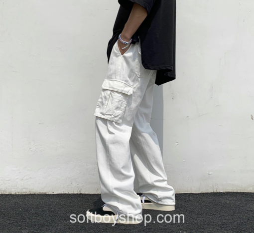 Softboy Solid Cargo Baggy Y2k Joggers Pant 3