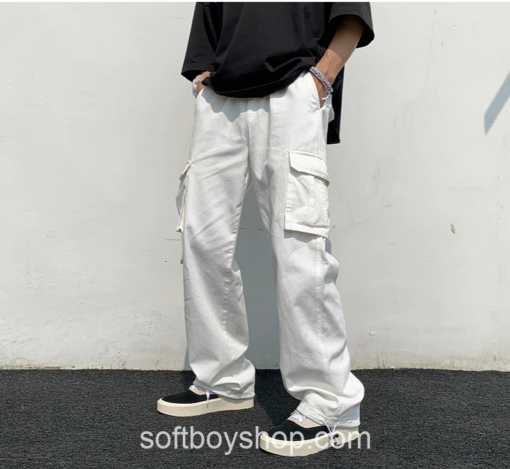 Softboy Solid Cargo Baggy Y2k Joggers Pant