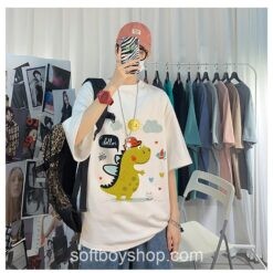 Softboy Kawaii Dinosaur Streetwear Graphic T Shirt 13