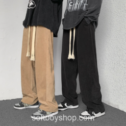 Softboy Streetwear Corduroy Baggy Sweatpant