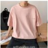 Embrodiery Softboy Color Text Solid Graphic T-Shirt 20