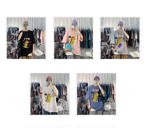 Softboy Kawaii Dinosaur Streetwear Graphic T Shirt 8