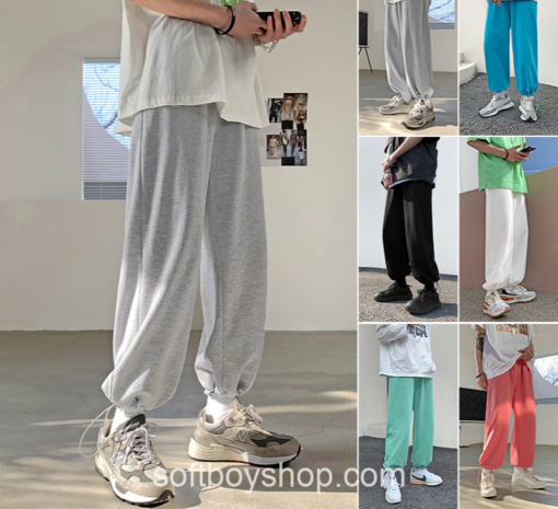 Softboy Japanese Streetwea Colors Solid Sweatpant