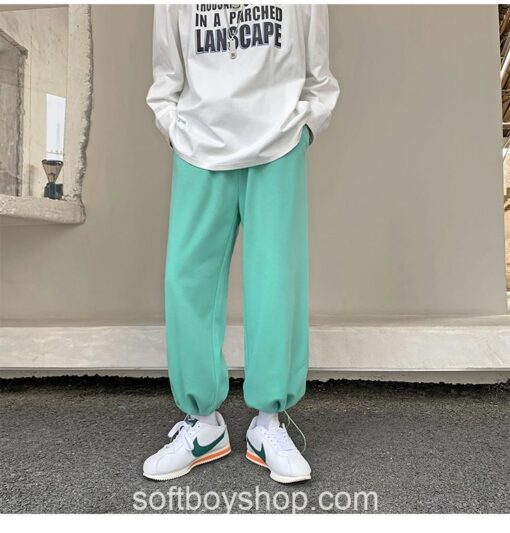 Softboy Japanese Streetwea Colors Solid Sweatpant 12