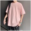 Embrodiery Softboy Color Text Solid Graphic T-Shirt 19