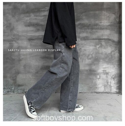 Korean Streetwear Softboy Wide Legs Baggy Jean 11