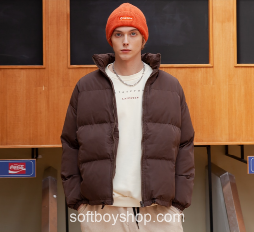 Softboy Warm Bubble Solid Parka Puffer Jacket