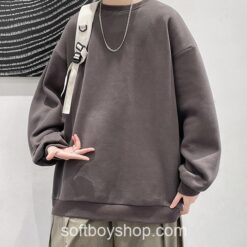 Softboy Streetwear Solid Color Japan Style Sweatshirt 27