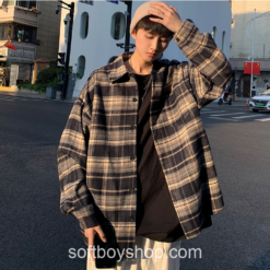 Softboy Flannel Harajuku Oversized Plaid Vintage Shirt