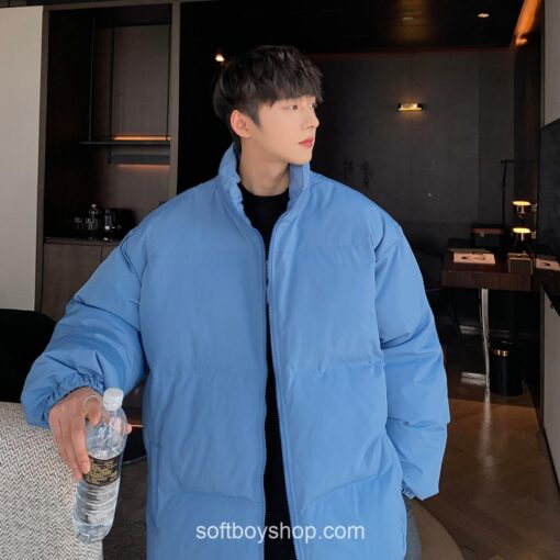 Solid Softboy Parkas Winter Bubble Streetwear Coat 5