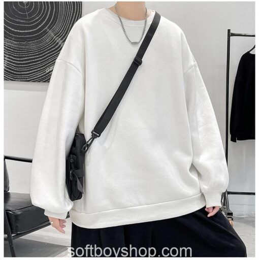 Softboy Streetwear Solid Color Japan Style Sweatshirt 16
