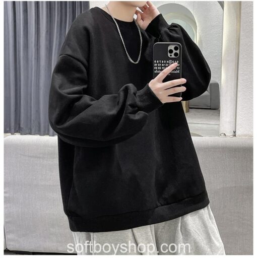 Softboy Streetwear Solid Color Japan Style Sweatshirt 21