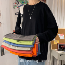 Men Many Colors Solid Long Sleeve Oversized T Shirt