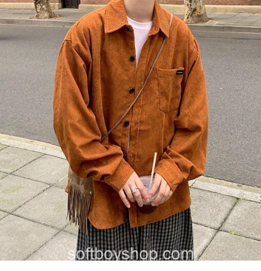 Soft Boy Corduroy Vintage Harajuku Shirt 13