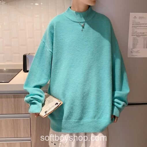 Softboy Korean Style Harajuku Turtleneck Knitted Sweater 3