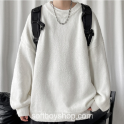 Soft Boy Cozy Men Solid Many Harajuku Sweater