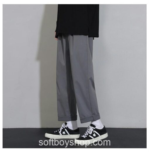 Soft Boy Casual Solid Casual Straight Pants 9