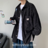 Softboy Harajuku Corduroy Solid Oversized Shirt