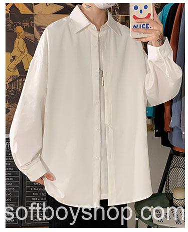 Button Up Oversized Shirt Solid Long Sleeve Harajuku Shirt 10